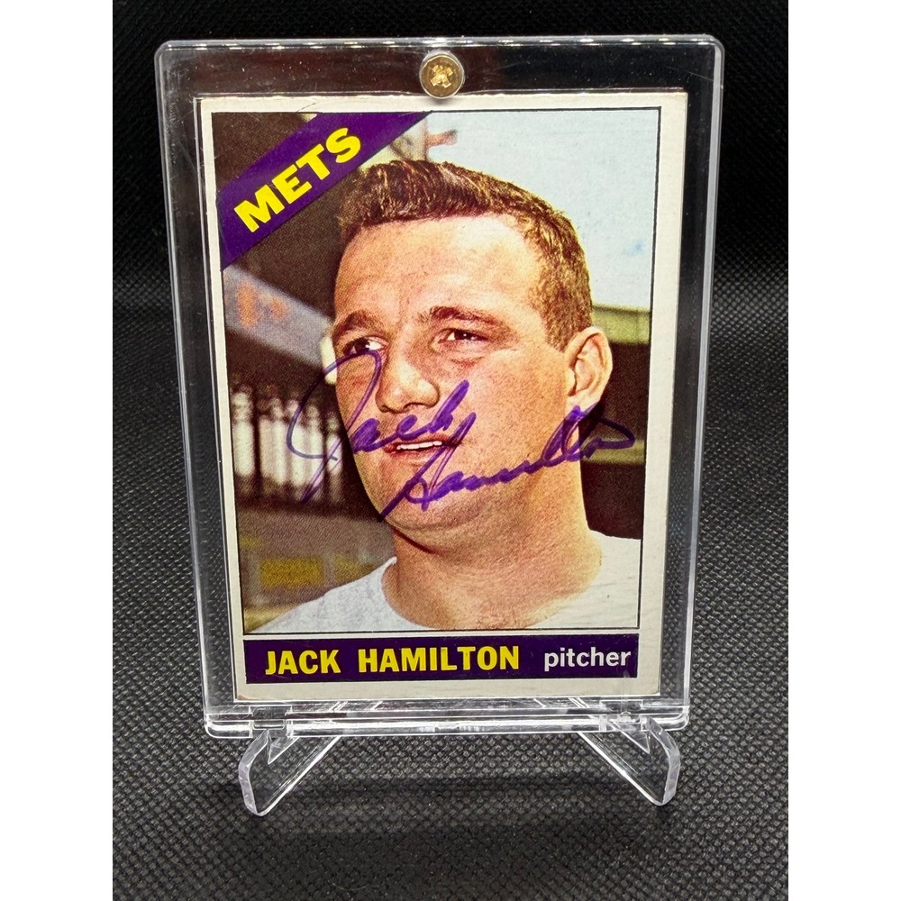 1966 Topps Jack Hamilton 262 NY Mets Signed Autographed Baseball Card Vintage